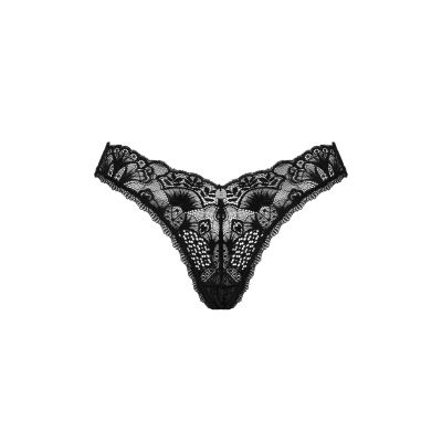 Мереживні стрінги Obsessive Donna Dream thong XS-S Black, низька посадка