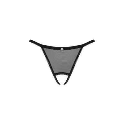 Прозорі стрінги з доступом Obsessive Celia Noir crotchless thong XL/2XL Прозорі стрінги з доступом Obsessive Celia Noir crotchless thong XL/2XL