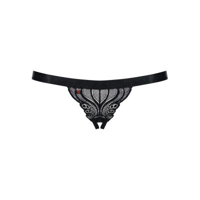 Мереживні танги з доступом Obsessive 828-THC-1 crotchless thong S-M, чорні Мереживні танги з доступом Obsessive 828-THC-1 crotchless thong S-M, чорні