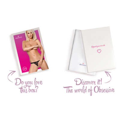 Мереживні танги з доступом Obsessive 828-THC-1 crotchless thong L-XL, чорні Мереживні танги з доступом Obsessive 828-THC-1 crotchless thong L-XL, чорні