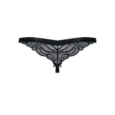 Мереживні танги з доступом Obsessive 828-THC-1 crotchless thong L-XL, чорні Мереживні танги з доступом Obsessive 828-THC-1 crotchless thong L-XL, чорні