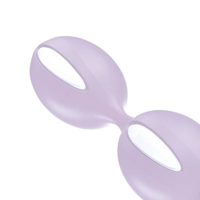 Вагінальні кульки Fun Factory SMARTBALLS DUO, бузково-білі, 2 шт, діаметр 3,2 та 3,6 см Вагінальні кульки Fun Factory SMARTBALLS DUO, бузково-білі, 2 шт, діаметр 3,2 та 3,6 см