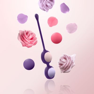 Набір вагінальних кульок Rianne S: Pussy Playballs Nude, маса 15, 25, 35, 55 г, монолітні, косметичка