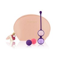 Набір вагінальних кульок Rianne S: Pussy Playballs Nude, маса 15, 25, 35, 55 г, монолітні, косметичка 
