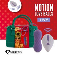 Вагінальні кульки з масажем і вібрацією FeelzToys Motion Love Balls Jivy з пультом ДК, 7 режимів 