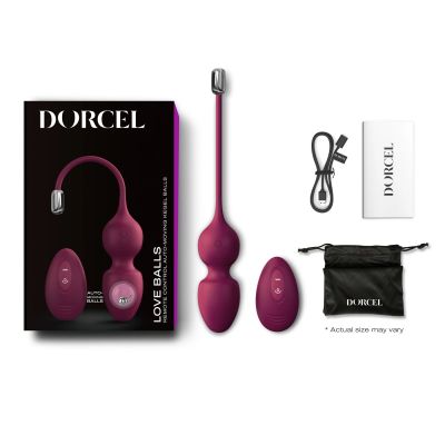 Вагінальні кульки Dorcel LOVE BALLS PLUM, вібрації та рухи внутрішньої кульки, пульт ДК Вагінальні кульки Dorcel LOVE BALLS PLUM, вібрації та рухи внутрішньої кульки, пульт ДК