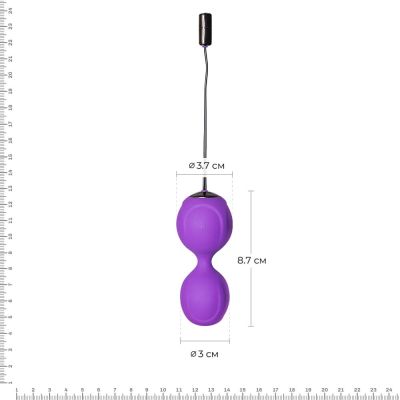 Вагінальні кульки з вібрацією Adrien Lastic Kegel Vibe Purple, діаметр 3,7 см Вагінальні кульки з вібрацією Adrien Lastic Kegel Vibe Purple, діаметр 3,7 см