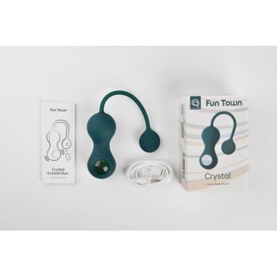Вагінальні смарткульки з вібрацією Fun Town Crystal, з прозорою скляною кулею Вагінальні смарткульки з вібрацією Fun Town Crystal, з прозорою скляною кулею