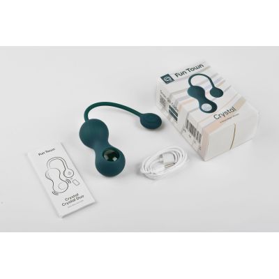 Вагінальні смарткульки з вібрацією Fun Town Crystal, з прозорою скляною кулею Вагінальні смарткульки з вібрацією Fun Town Crystal, з прозорою скляною кулею