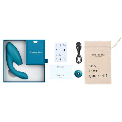 Подвійний вакуумний кліторальний стимулятор Womanizer Duo 2 — Petrol, незалежні мотори Подвійний вакуумний кліторальний стимулятор Womanizer Duo 2 — Petrol, незалежні мотори