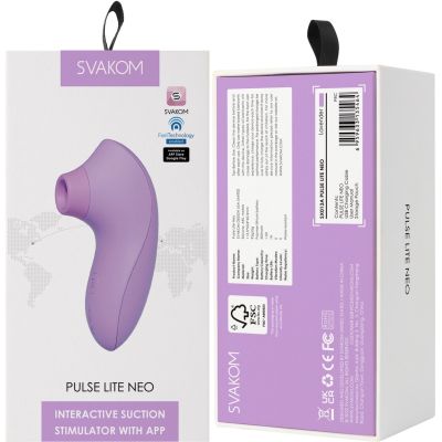 Вакуумний стимулятор Svakom Pulse Lite Neo Lavender, керується зі смартфона Вакуумний стимулятор Svakom Pulse Lite Neo Lavender, керується зі смартфона