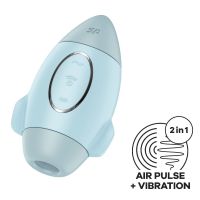Вакуумний стимулятор з вібрацією Satisfyer Mission Control Blue, 2 незалежні мотори Вакуумний стимулятор з вібрацією Satisfyer Mission Control Blue, 2 незалежні мотори