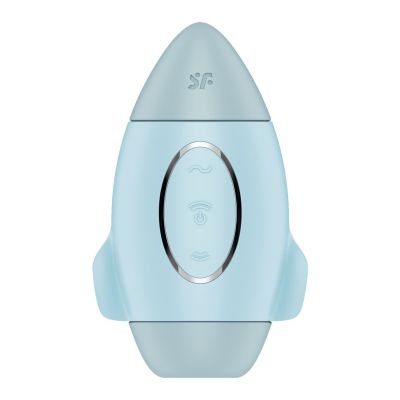 Вакуумний стимулятор з вібрацією Satisfyer Mission Control Blue, 2 незалежні мотори Вакуумний стимулятор з вібрацією Satisfyer Mission Control Blue, 2 незалежні мотори