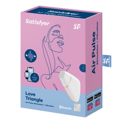 Вакуумний кліторальний стимулятор Satisfyer Love Triangle White із керуванням через інтернет