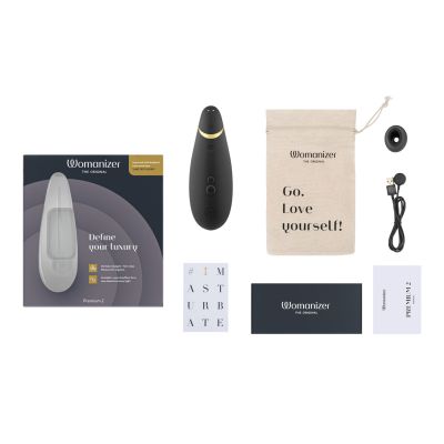 Вакуумний кліторальний стимулятор Womanizer Premium 2 — Black, функції Autopilot та Smart Silence Вакуумний кліторальний стимулятор Womanizer Premium 2 — Black, функції Autopilot та Smart Silence