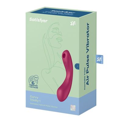 Вакуумний стимулятор з вібрацією Satisfyer Curvy Trinity 1 Red, іграшка «3 в 1»