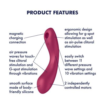 Вакуумний стимулятор з вібрацією Satisfyer Curvy Trinity 1 Red, іграшка «3 в 1»