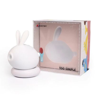 Вакуумний клиторальний стимулятор з вібрацією KisToy Too Simple White Вакуумний клиторальний стимулятор з вібрацією KisToy Too Simple White