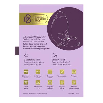 Подвійний вакуумний кліторальний стимулятор з вібрацією Womanizer Next Duo - Dark Purple