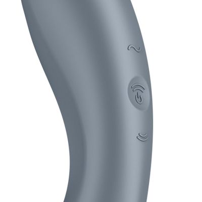 Вакуумний стимулятор із вібрацією Satisfyer Curvy Trinity 1 Bluegrey, іграшка «3 в 1»