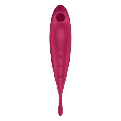 Смартвібратор для клітора з вакуумною стимуляцією Satisfyer Twirling Pro+ Dark Red