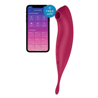 Смартвібратор для клітора з вакуумною стимуляцією Satisfyer Twirling Pro+ Dark Red
