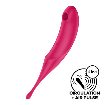 Вібратор для клітора з вакуумною стимуляцією Satisfyer Twirling Pro Red Вібратор для клітора з вакуумною стимуляцією Satisfyer Twirling Pro Red
