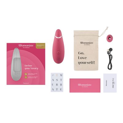 Вакуумний кліторальний стимулятор Womanizer Premium 2 - Raspberry, функції Autopilot та Smart Silence Вакуумний кліторальний стимулятор Womanizer Premium 2 - Raspberry, функції Autopilot та Smart Silence
