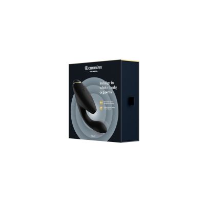 Подвійний вакуумний кліторальний стимулятор з вібрацією Womanizer Duo 2 — Black, незалежні мотори Подвійний вакуумний кліторальний стимулятор з вібрацією Womanizer Duo 2 — Black, незалежні мотори