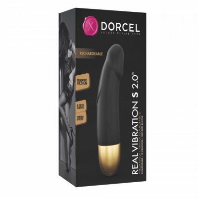 Вібратор Dorcel Real Vibration S Gold 2.0, діаметр 3,7см, перезаряджається, для точки G Вібратор Dorcel Real Vibration S Gold 2.0, діаметр 3,7см, перезаряджається, для точки G