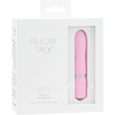 Розкішний вібратор PILLOW TALK - Flirty Pink з кристалом Сваровські, гнучка голівка Розкішний вібратор PILLOW TALK - Flirty Pink з кристалом Сваровські, гнучка голівка