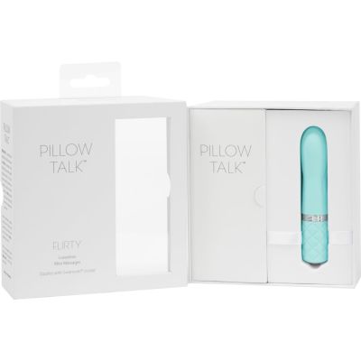 Розкішний вібратор PILLOW TALK - Flirty Teal з кристалом Сваровські, гнучка голівка