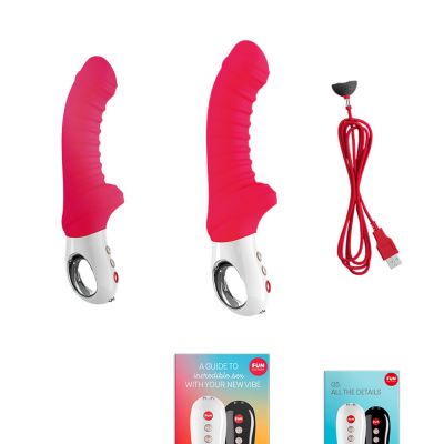 Вібратор для зони G Fun Factory TIGER india red, ребристий, підходить для анальної стимуляції