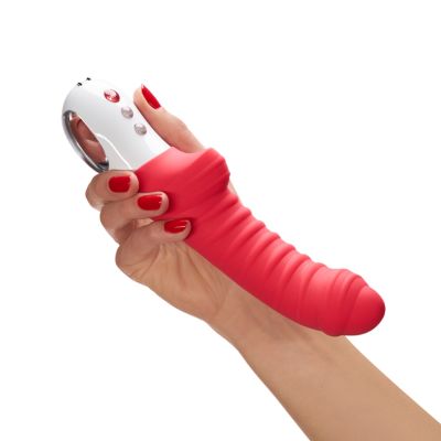 Вібратор для зони G Fun Factory TIGER india red, ребристий, підходить для анальної стимуляції