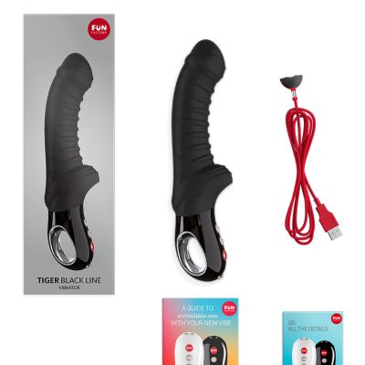 Вібратор для зони G Fun Factory TIGER black, ребристий, підходить для анальної стимуляції