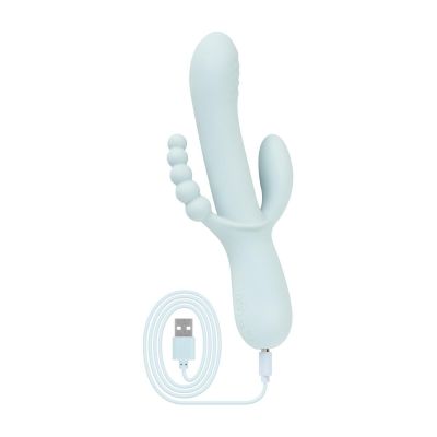 Вібратор-кролик Good Vibes Only - SAGE Triple Stimulation Vibe Soft Silicone - Blue Вібратор-кролик Good Vibes Only - SAGE Triple Stimulation Vibe Soft Silicone - Blue