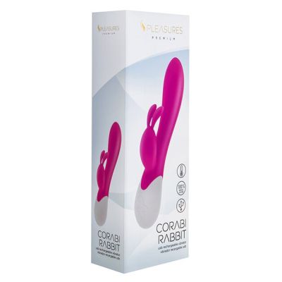 Вібратор-кролик S Pleasures Premium Corabi Rabbit, рожевий, вушка для клітора, 16 режимів, нагрів