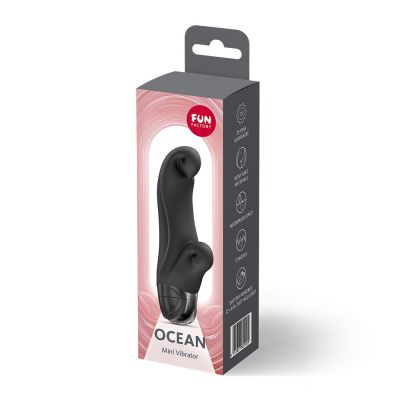 Вібратор-кролик Fun Factory OCEAN Black, для клітора та зони G, 6 режимів, на батарейках
