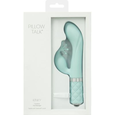 Розкішний вібратор-кролик Pillow Talk — Kinky Teal із кристалом «Сваровські», потужний