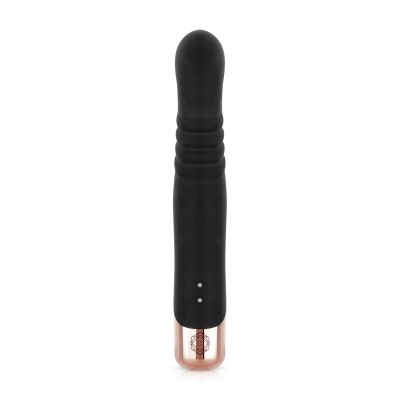 Вібратор-кролик Rosy Gold - Rabbit Vibrator with thrusting function - Black Вібратор-кролик Rosy Gold - Rabbit Vibrator with thrusting function - Black
