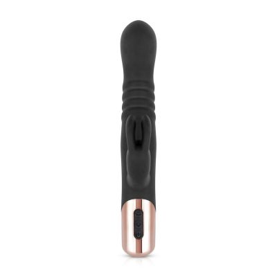 Вібратор-кролик Rosy Gold - Rabbit Vibrator with thrusting function - Black Вібратор-кролик Rosy Gold - Rabbit Vibrator with thrusting function - Black