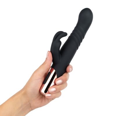 Вібратор-кролик Rosy Gold - Rabbit Vibrator with thrusting function - Black Вібратор-кролик Rosy Gold - Rabbit Vibrator with thrusting function - Black