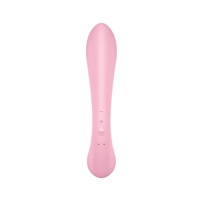 Двосторонній вібратор-кролик Satisfyer Triple Oh Pink, 3 мотори, руків’я-масажер