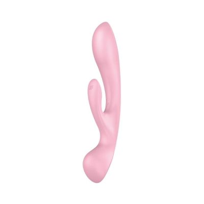 Двосторонній вібратор-кролик Satisfyer Triple Oh Pink, 3 мотори, руків’я-масажер 