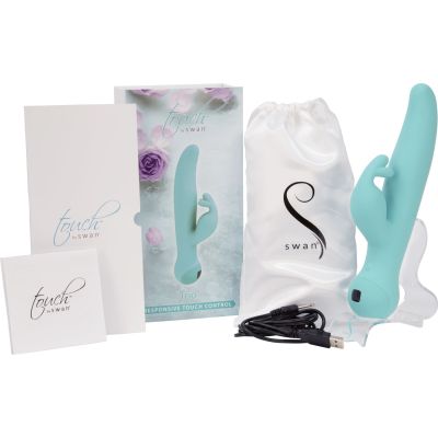 Вібратор-кролик з сенсорним управлінням і ротацією Touch by SWAN - Trio Teal