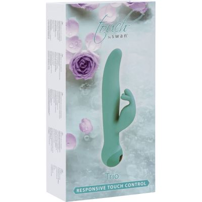 Вібратор-кролик з сенсорним управлінням і ротацією Touch by SWAN - Trio Teal