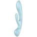 Двосторонній вібратор-кролик Satisfyer Triple Oh Blue, 3 мотори, руків’я-масажер