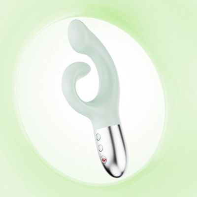 Вібратор-кролик для зони G KISTOY Big G Green, вигнутий відросток, автоматичний підігрів