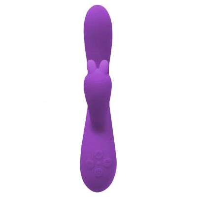 Вібратор-кролик Wooomy Gili-Gili Vibrator with Heat Purple, відросток з вушками, підігрів до 40 °С