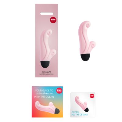 Вібратор-кролик Fun Factory OCEAN, ніжно-рожевий, для клітора та зони G, 6 режимів, на батарейках
